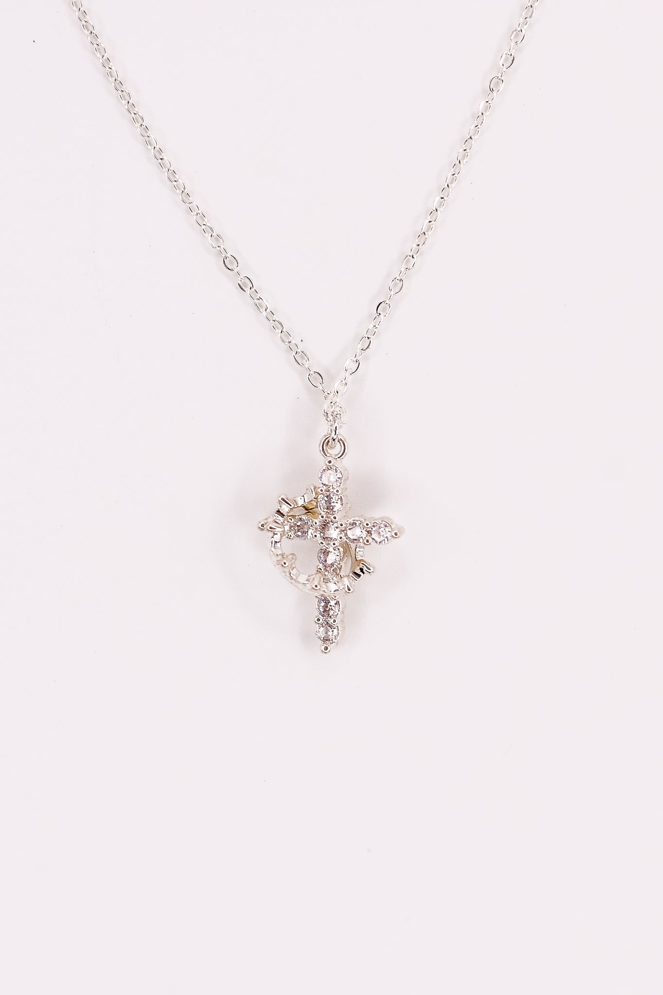 CROSS WITH CROWN NECKLACE