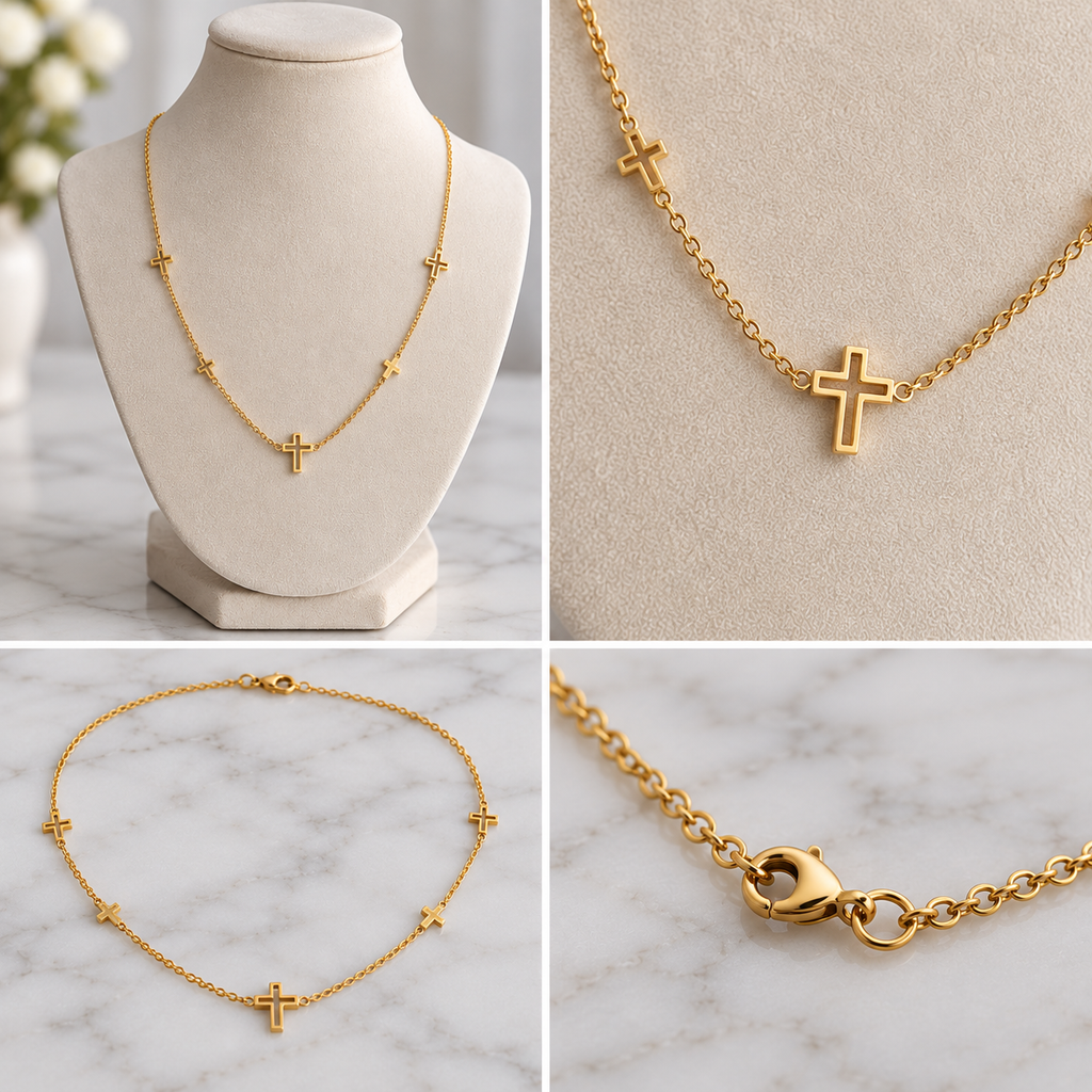 FIVE CROSS NECKLACE
