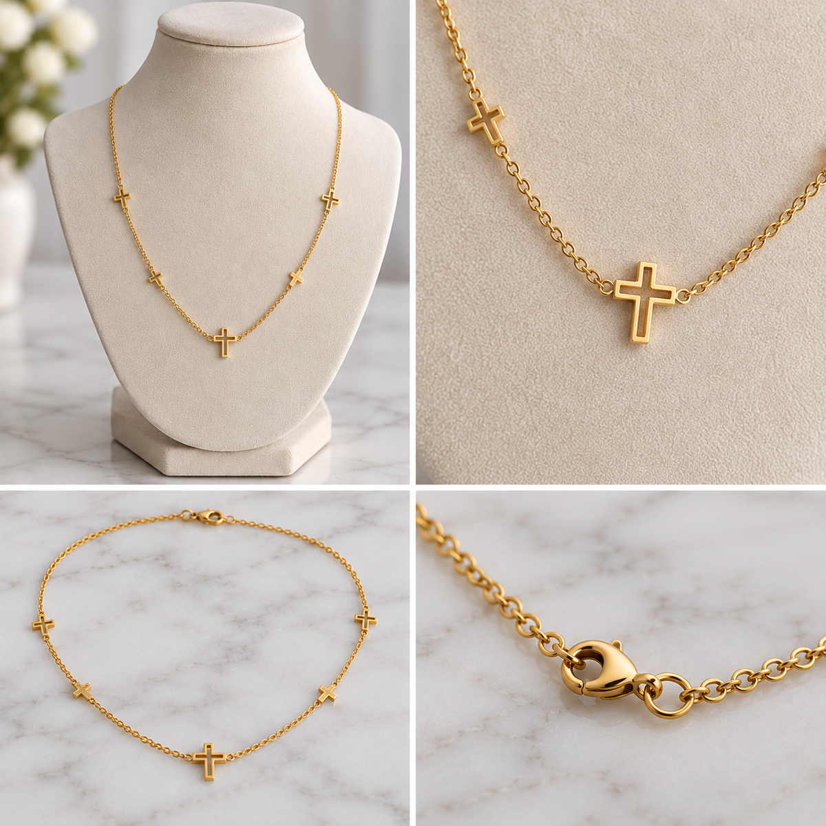 FIVE CROSS NECKLACE