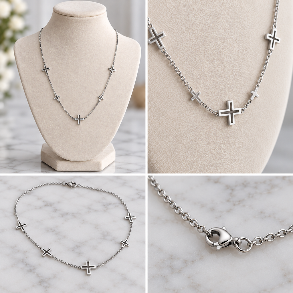 FIVE CROSS NECKLACE