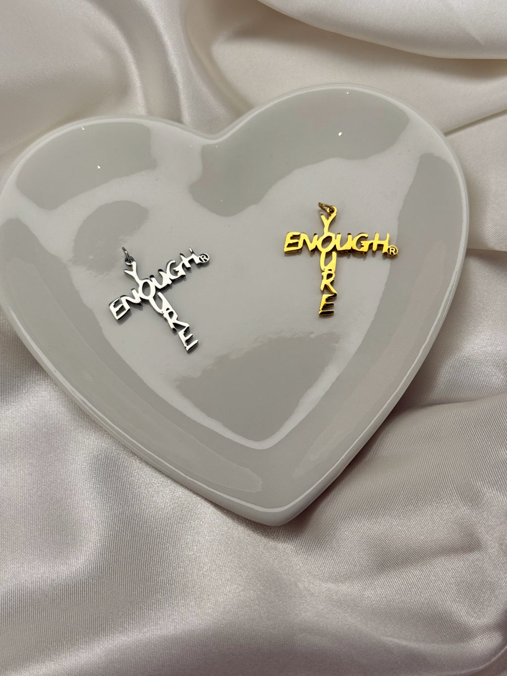 YOU'RE ENOUGH® CROSS CUTOUT CHARM