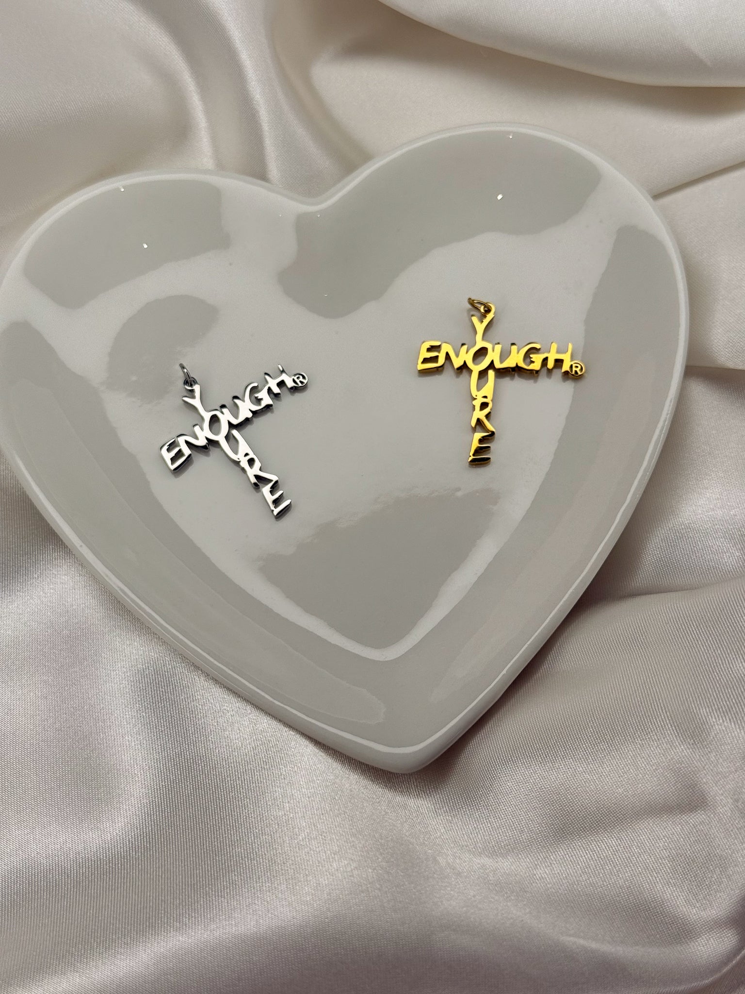 YOU'RE ENOUGH® CROSS CUTOUT CHARM