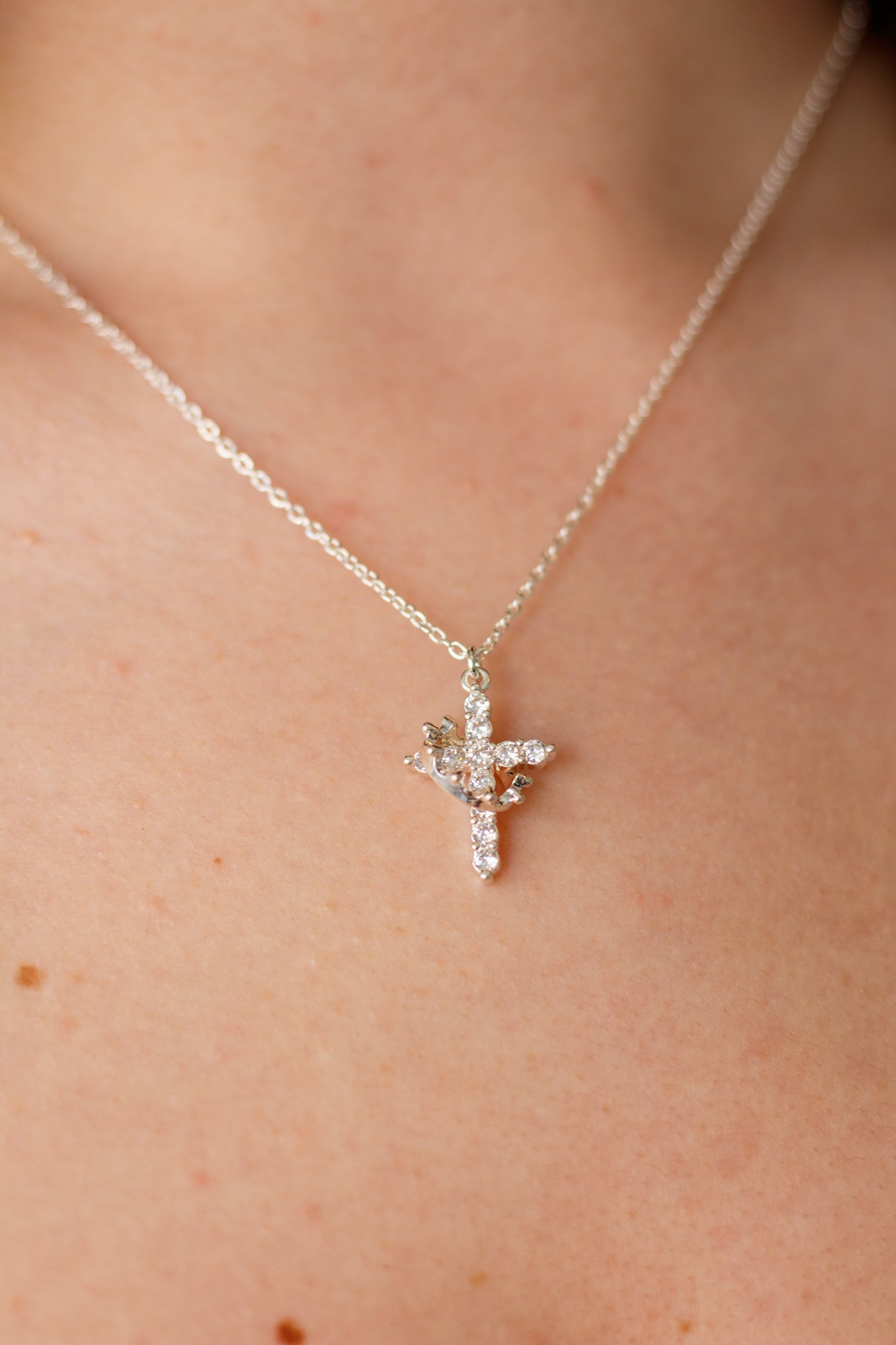 CROSS WITH CROWN NECKLACE