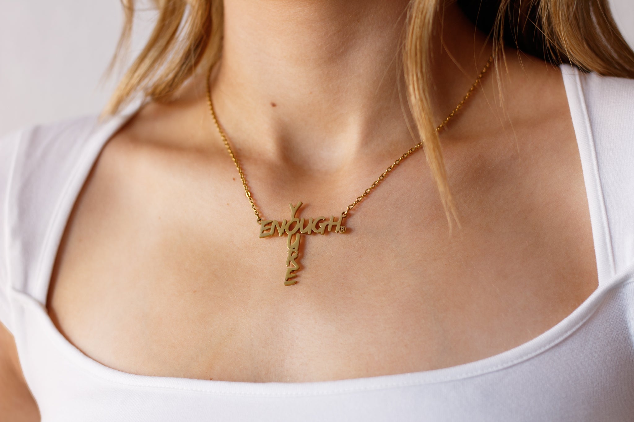 YOU'RE ENOUGH® CROSS CUTOUT NECKLACE