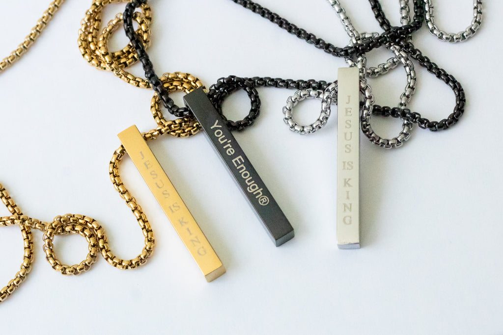 JESUS IS KING BAR NECKLACE