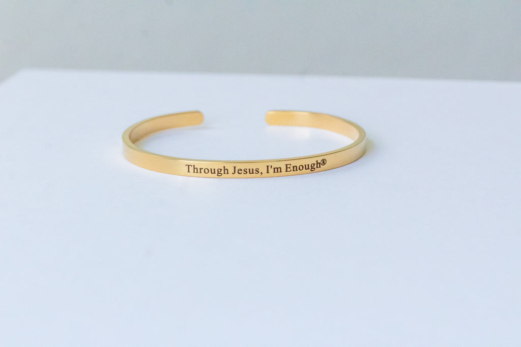 THROUGH JESUS, I'M ENOUGH® CUFF BRACELET