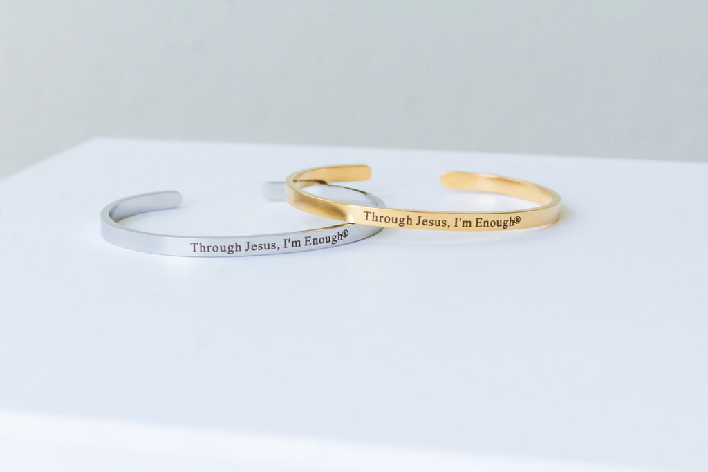 THROUGH JESUS, I'M ENOUGH® CUFF BRACELET