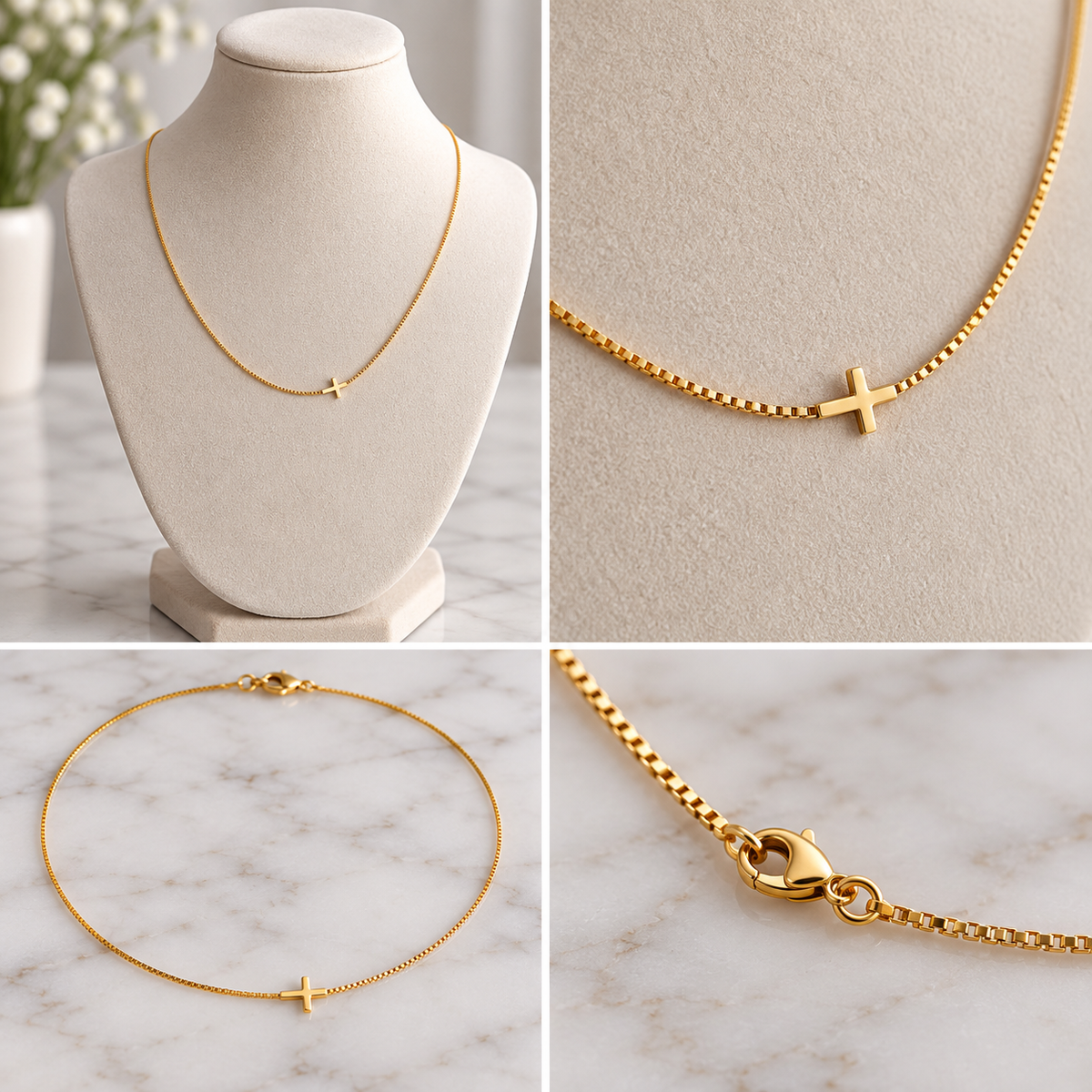 HORIZONTAL CROSS NECKLACE