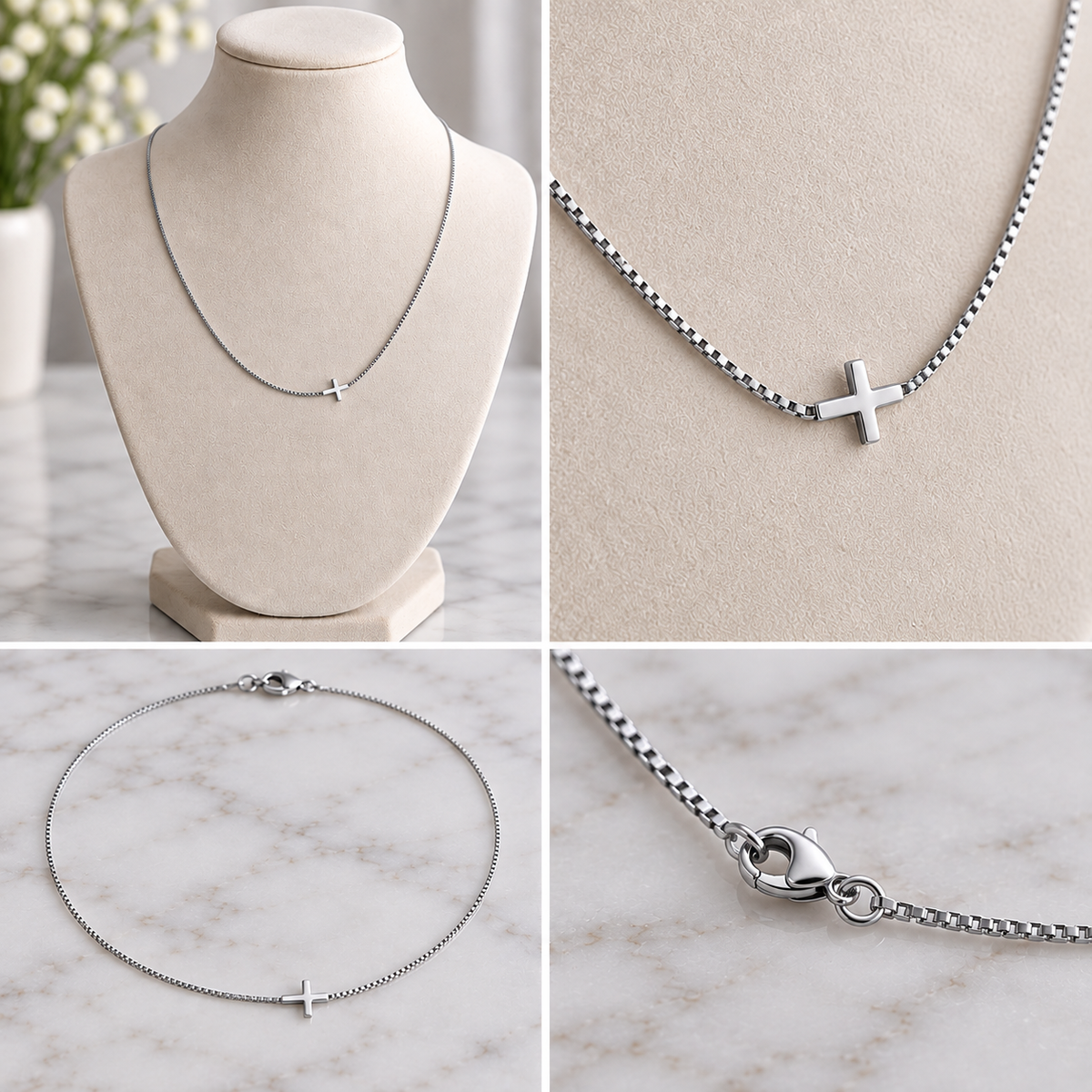 HORIZONTAL CROSS NECKLACE