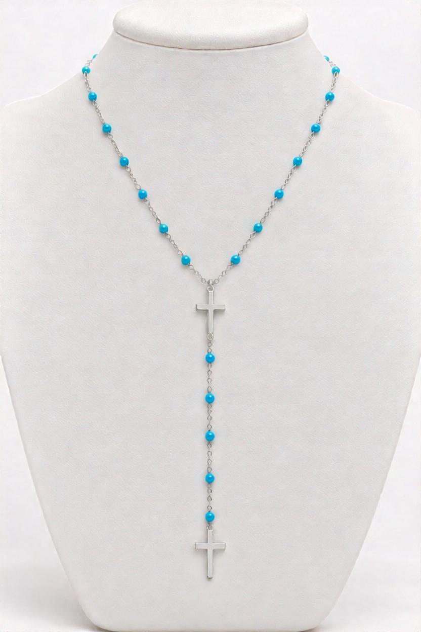 DOUBLE CROSS COLORED NECKLACE