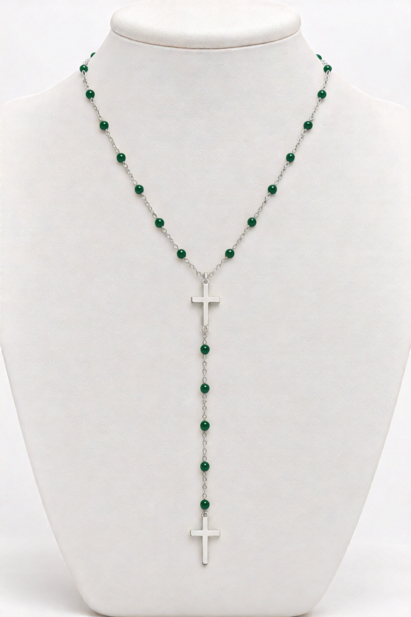 DOUBLE CROSS COLORED NECKLACE