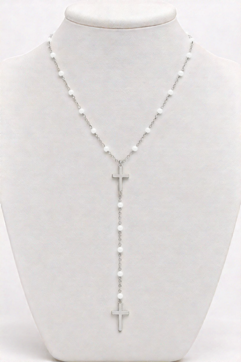 DOUBLE CROSS COLORED NECKLACE